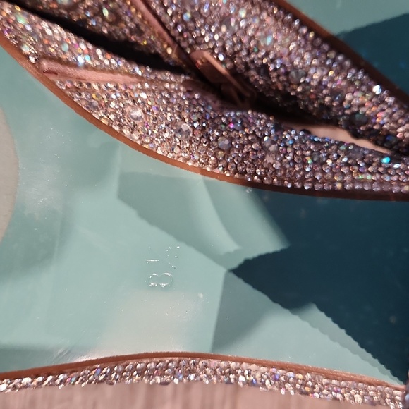 EUC Betsy Johnson Glass stone upper Sequins 3 1/2" heeled Boots sz 8.5M - Picture 13 of 14